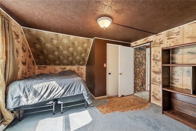 119 Taylor Rd, Quemahoning Twp, PA 15541 - carpeted bedroom with lofted ceiling and a textured ceiling