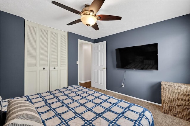 1304 Greenhill Road Ext, Shaler, PA 15209 - bedroom featuring carpet flooring, a closet, and a ceiling fan