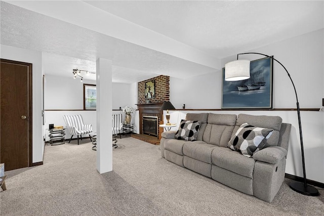 1304 Greenhill Road Ext, Shaler, PA 15209 - living area featuring carpet flooring and a fireplace