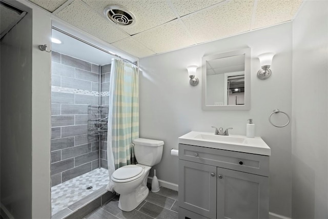 929 Edward Dr, Baldwin Boro, PA 15227 - full bath featuring vanity, a tile shower, and a paneled ceiling