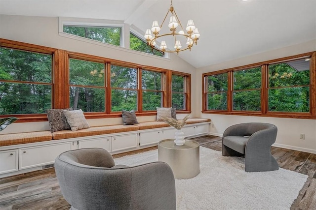 38 Easton Rd, Fox Chapel, PA 15238 - sunroom / solarium featuring a chandelier, lofted ceiling, and healthy amount of natural light