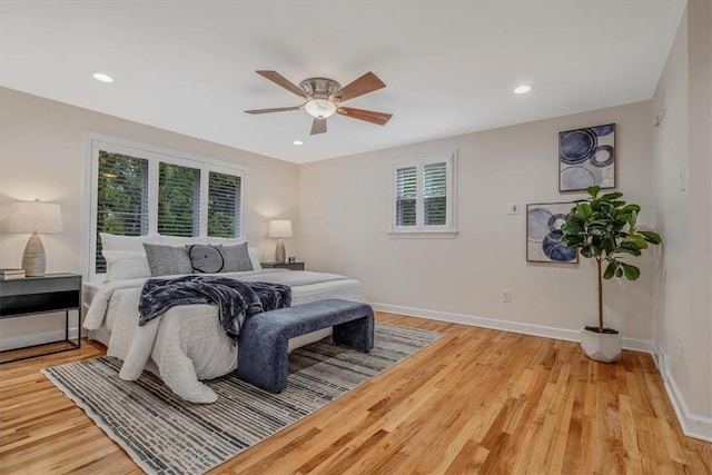 38 Easton Rd, Fox Chapel, PA 15238 - bedroom featuring light wood-type flooring, a ceiling fan, and recessed lighting