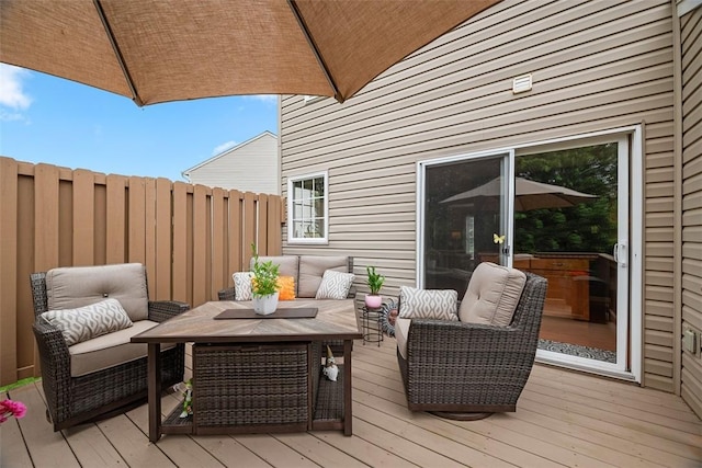 81406 Lost Valley Dr, Adams Twp, PA 16046 - wooden terrace with outdoor lounge area