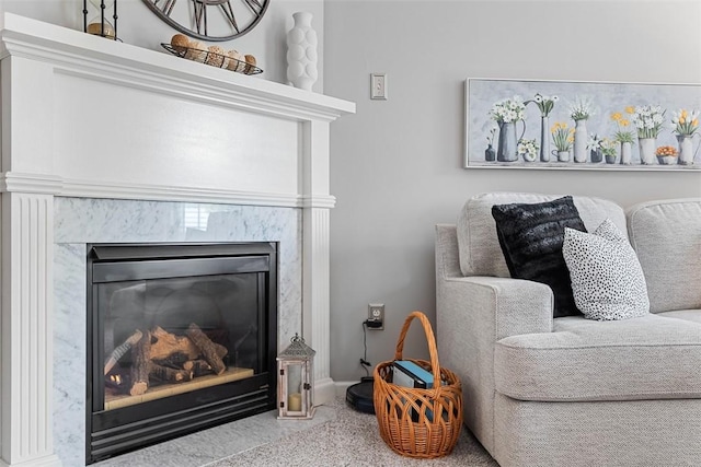 81406 Lost Valley Dr, Adams Twp, PA 16046 - living room featuring a premium fireplace and baseboards