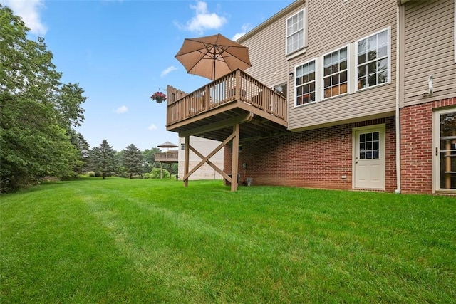 81406 Lost Valley Dr, Adams Twp, PA 16046 - view of green lawn with a wooden deck