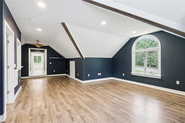 3442 Mercer Rd, Neshannock Twp, PA 16105 - additional living space featuring lofted ceiling, plenty of natural light, light wood-style floors, and recessed lighting