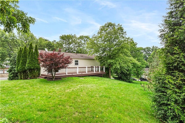 747 Thornwick Dr, Upper St Clair, PA 15243 - view of grassy yard featuring a wooden deck