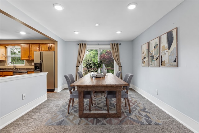 747 Thornwick Dr, Upper St Clair, PA 15243 - dining area featuring carpet floors and recessed lighting