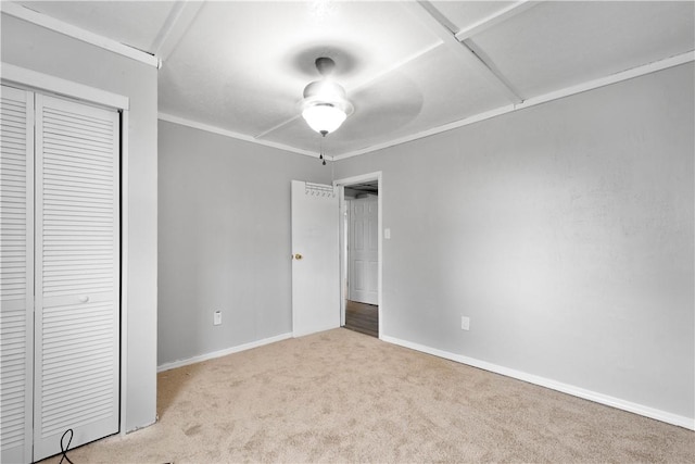 10 Fieldcrest Dr, Robinson Twp Wsh, PA 15057 - unfurnished bedroom with carpet flooring, a closet, and a ceiling fan