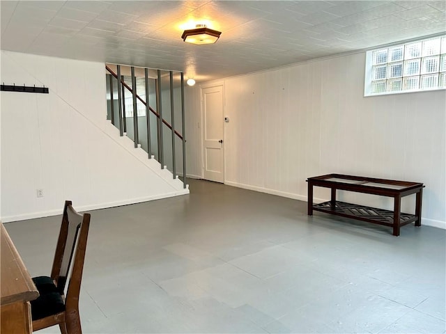 622 Fuhrman Ln, Buffalo Twp But, PA 16229 - basement with stairway and baseboards