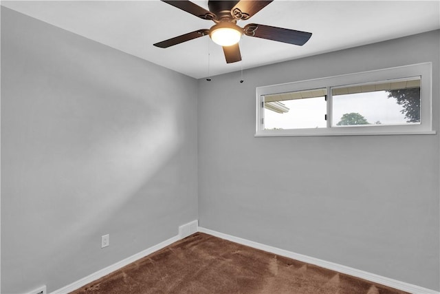 354 Ryan Dr, Pittsburgh, PA 15220 - empty room with dark carpet and ceiling fan