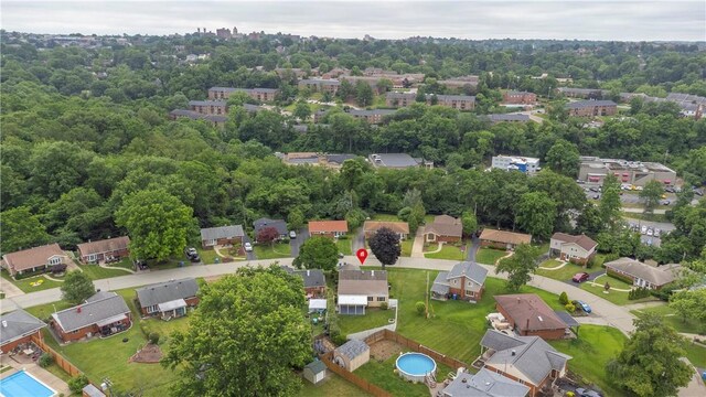 354 Ryan Dr, Pittsburgh, PA 15220 - aerial overview of property's location with nearby suburban area and a pool area