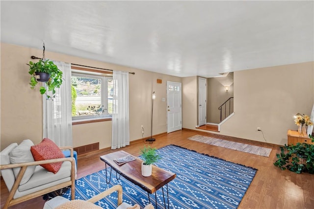 1492 Prospect Rd, Baldwin Boro, PA 15227 - living room with stairs and wood finished floors