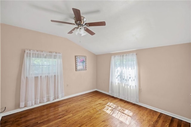 1492 Prospect Rd, Baldwin Boro, PA 15227 - unfurnished room featuring lofted ceiling, ceiling fan, and wood finished floors