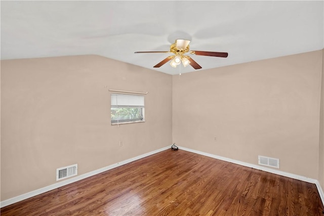 1492 Prospect Rd, Baldwin Boro, PA 15227 - empty room with ceiling fan, wood finished floors, and lofted ceiling