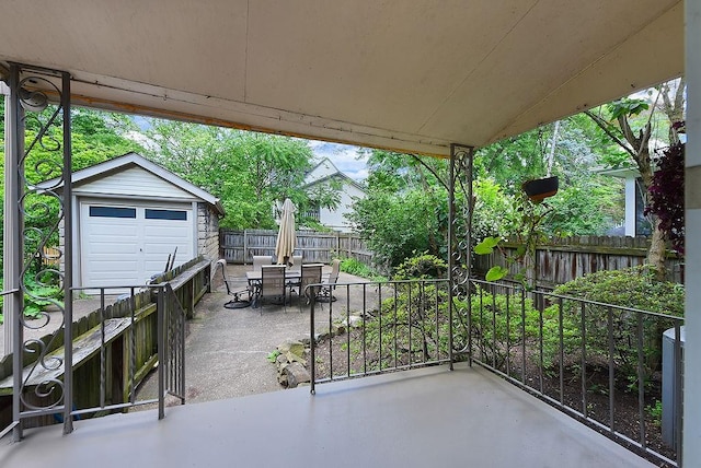 206 Lincoln Ave, Edgewood, PA 15218 - fenced backyard featuring outdoor dining space, a patio area, and an outdoor structure
