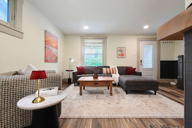 206 Lincoln Ave, Edgewood, PA 15218 - living area with wood finished floors and recessed lighting