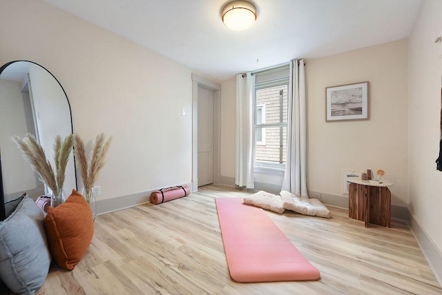 206 Lincoln Ave, Edgewood, PA 15218 - workout room with wood finished floors and baseboards