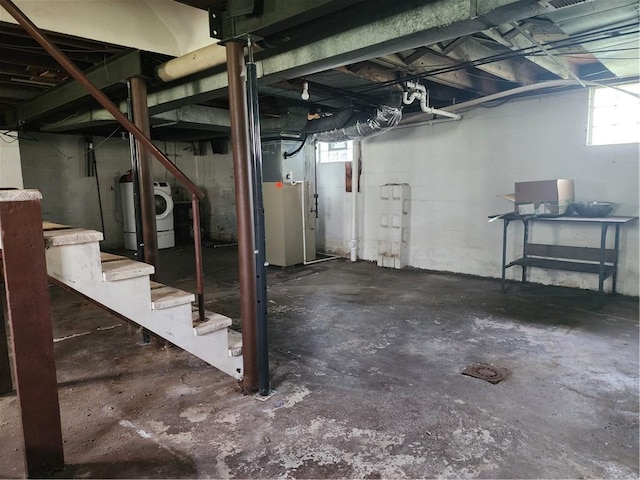1025 Union Ave, Brackenridge, PA 15014 - basement with washer / dryer and stairway