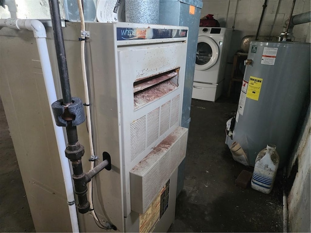 1025 Union Ave, Brackenridge, PA 15014 - utilities featuring water heater, heating unit, and washer / dryer