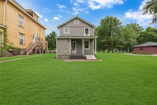 452 Canal St, Beaver, PA 15009 - rear view of house featuring a lawn and stairway