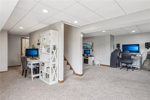 108 Ascot Ct, Lancaster Twp, PA 16037 - carpeted office space with a paneled ceiling and recessed lighting
