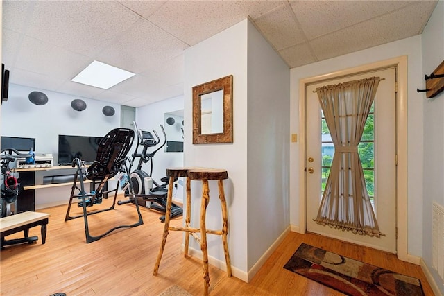 150 Buckwheat Dr, Pine Twp Nal, PA 15044 - exercise area featuring wood finished floors and a drop ceiling