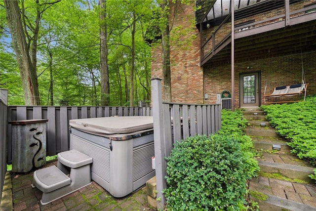 150 Buckwheat Dr, Pine Twp Nal, PA 15044 - view of patio with a hot tub