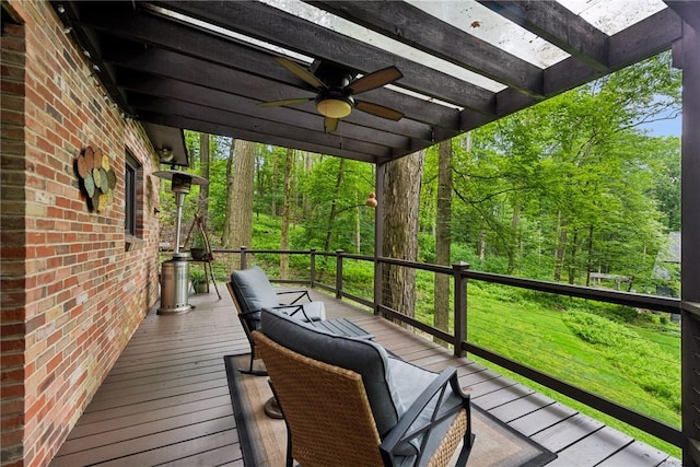 150 Buckwheat Dr, Pine Twp Nal, PA 15044 - wooden deck with a ceiling fan
