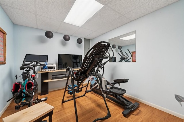 150 Buckwheat Dr, Pine Twp Nal, PA 15044 - workout room featuring wood finished floors and a drop ceiling
