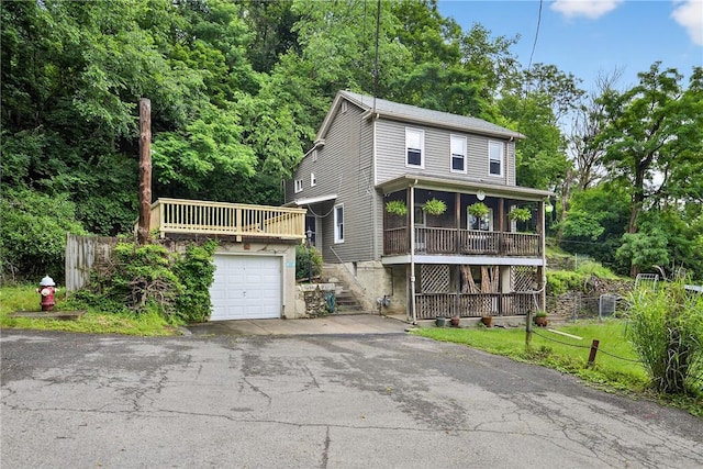 226 Herndon, Elliott, PA 15220 - view of front of home with driveway, stairway, a garage, and a deck