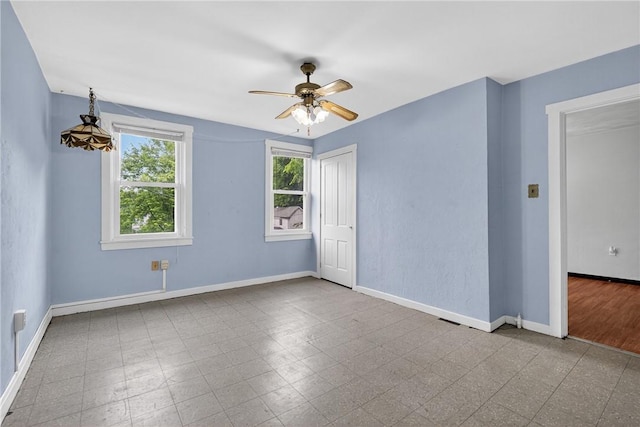 226 Herndon, Elliott, PA 15220 - spare room featuring a ceiling fan and baseboards