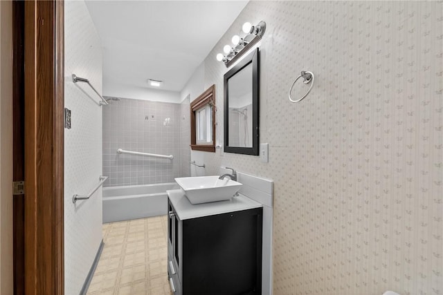 226 Herndon, Elliott, PA 15220 - bathroom with vanity, tile patterned floors, and shower / tub combination
