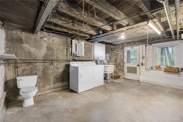 226 Herndon, Elliott, PA 15220 - below grade area with washer and clothes dryer and electric panel