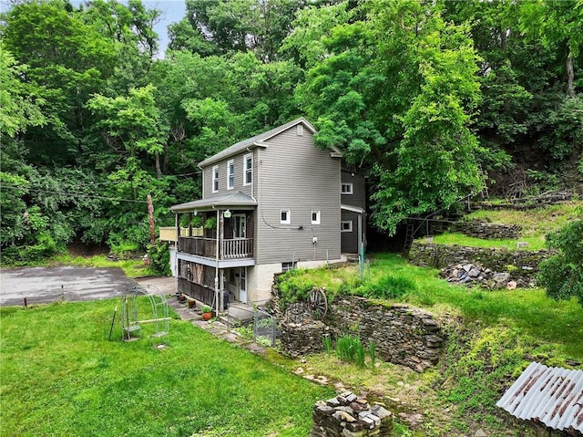 226 Herndon, Elliott, PA 15220 - rear view of house featuring a lawn and a balcony