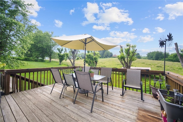 321 Dairy Farm Rd, Allegheny Twp Wml, PA 15068 - deck featuring outdoor dining space and a lawn