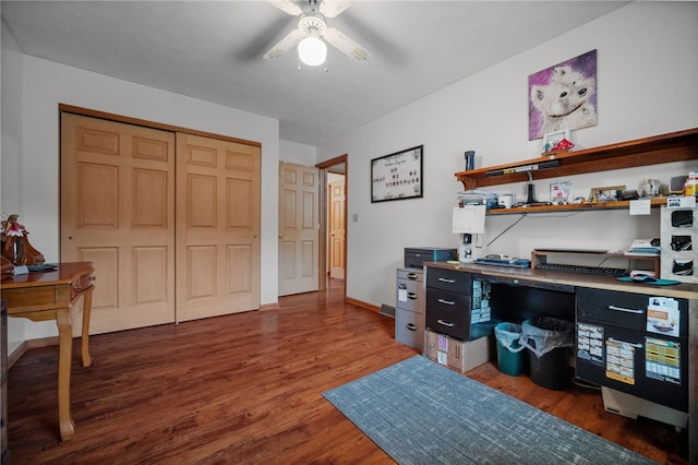321 Dairy Farm Rd, Allegheny Twp Wml, PA 15068 - office area with wood finished floors and ceiling fan