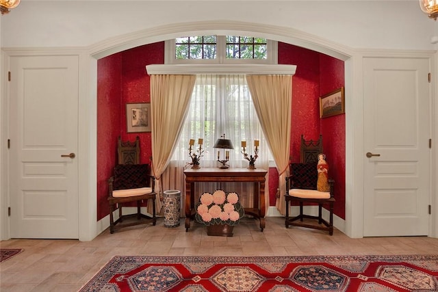 274 Rector Rd, Ligonier Twp, PA 15658 - sitting room with stone finish floors and arched walkways