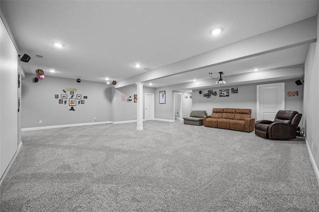 503 Tuscarora Rd, Marshall, PA 16046 - living room with recessed lighting and carpet flooring