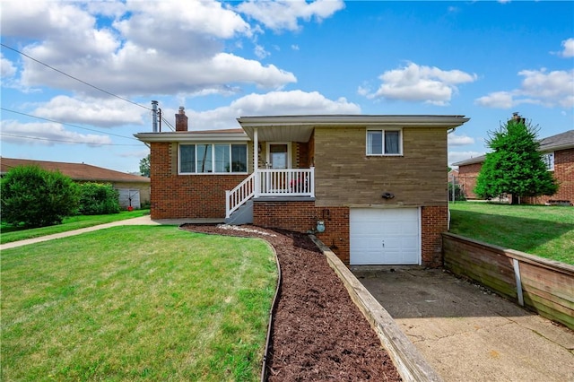 1072 N Ave, Baden, PA 15005 - single story home with concrete driveway, a front yard, a garage, and brick siding