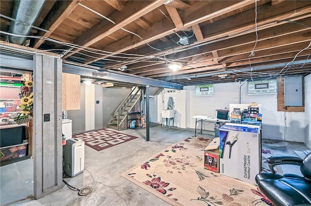 570 S 7th St, Sharpsville, PA 16150 - below grade area with electric panel and stairs