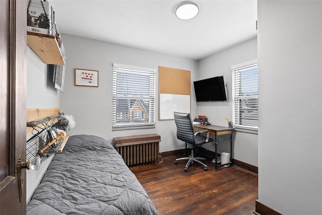 171 Clearview Ave, Ross Twp, PA 15229 - bedroom featuring dark wood finished floors, multiple windows, and an office area