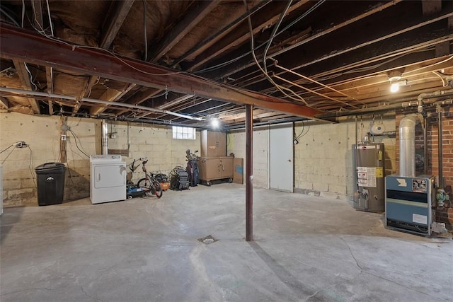 171 Clearview Ave, Ross Twp, PA 15229 - below grade area featuring washer / dryer and gas water heater