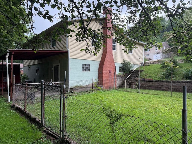 717 King St, Mckeesport, PA 15132 - view of side of home featuring a chimney and stairs