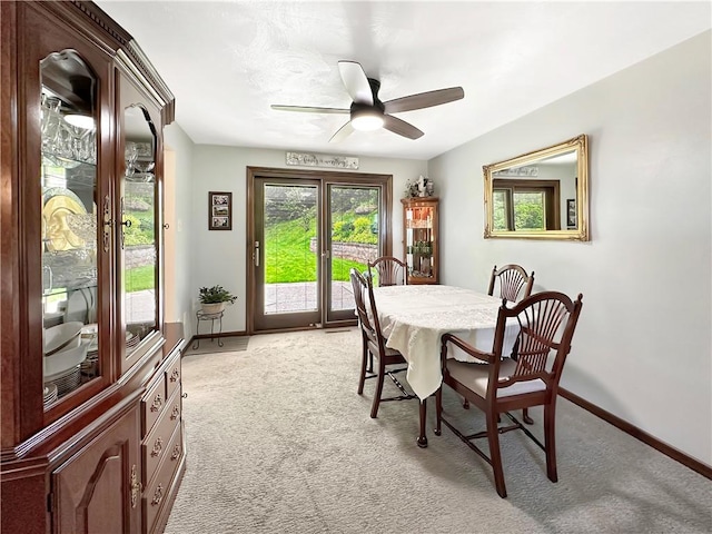 321 Jo Ann Dr, West Mifflin, PA 15122 - dining area with light carpet and ceiling fan