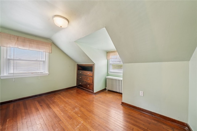 3176 Churchview Ave, Baldwin Boro, PA 15227 - additional living space featuring hardwood / wood-style floors, radiator, and lofted ceiling