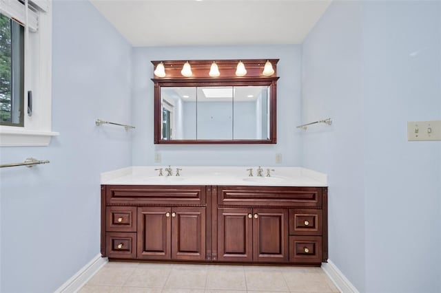 126 Elm Dr, Level Green, PA 15085 - full bath with double vanity and tile patterned floors