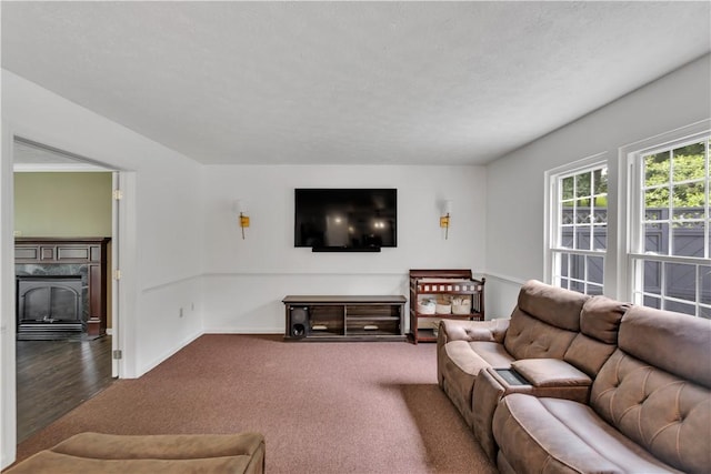 406 Pin Oak Ct, Coraopolis, PA 15108 - living room with dark colored carpet and baseboards