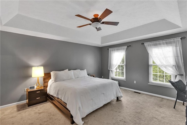 406 Pin Oak Ct, Coraopolis, PA 15108 - bedroom with a raised ceiling, multiple windows, and light colored carpet