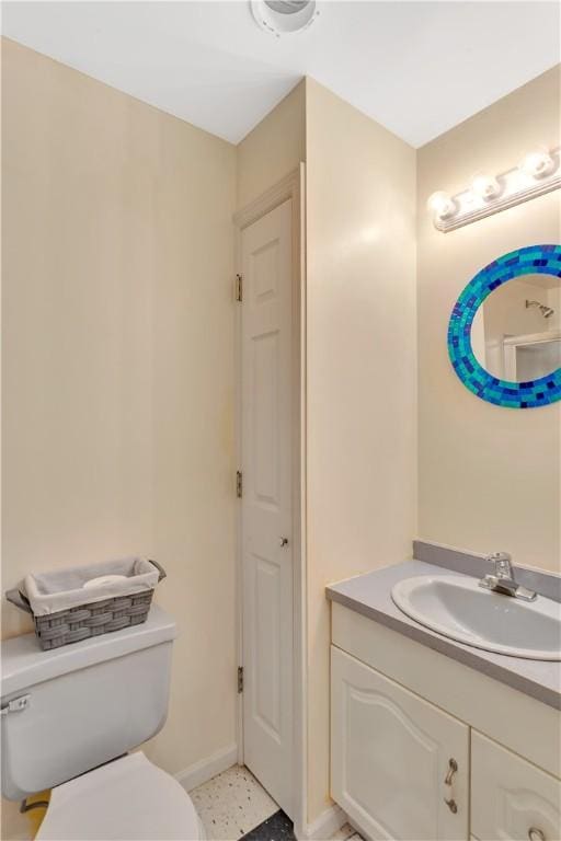 406 Pin Oak Ct, Coraopolis, PA 15108 - bathroom with vanity, speckled floor, and a closet